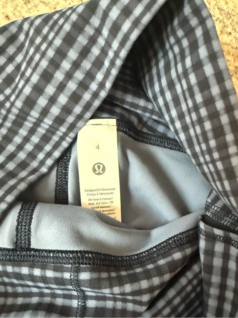 NWT Lululemon Align™ High-Rise Crop 17" Leggings Size 4 Gray Blue Plaid Nulu - Picture 4 of 5